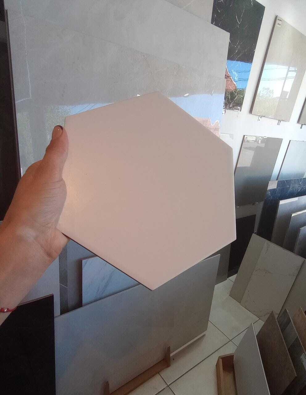 Hexagonal Blanco mate