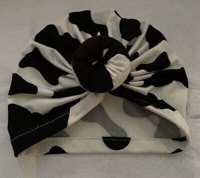 Cow Print Knotted Headcap