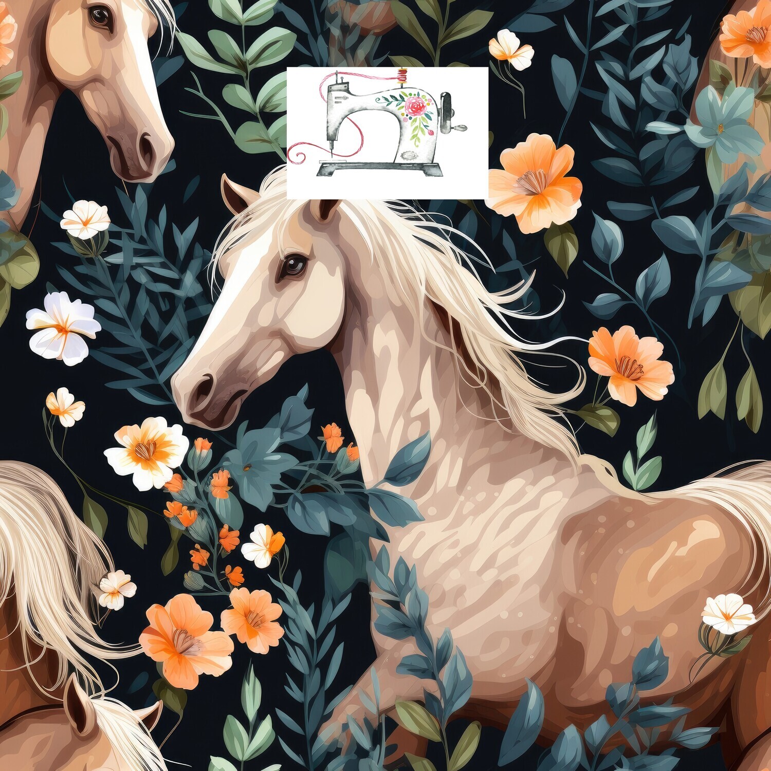 Chevaux fleurs