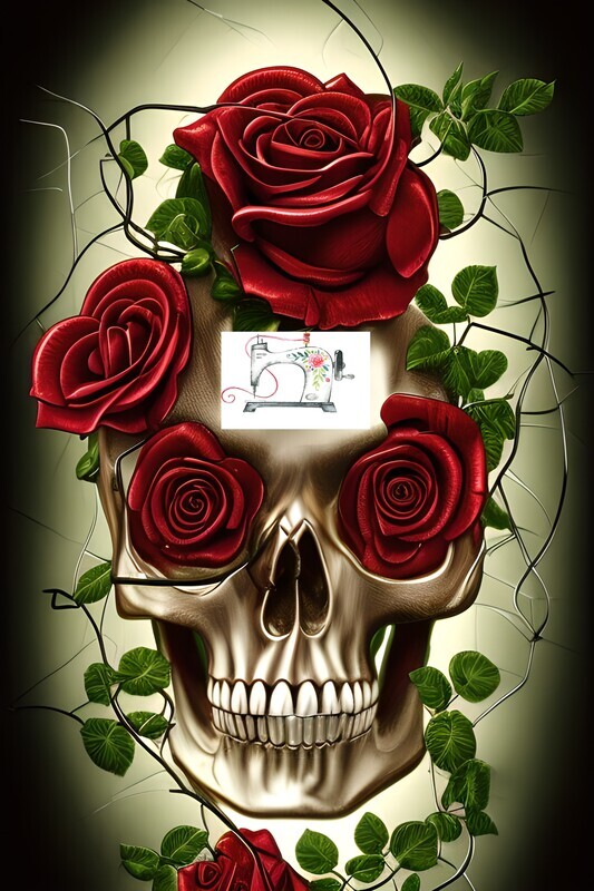 Skull rose 3