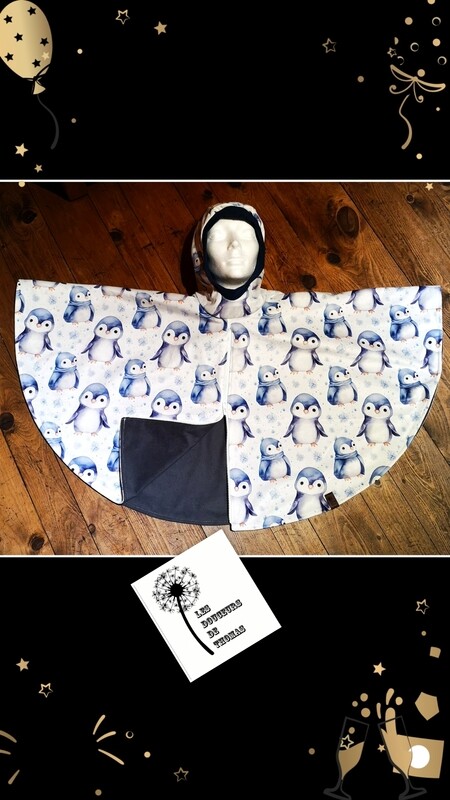 Poncho bébé pinguin