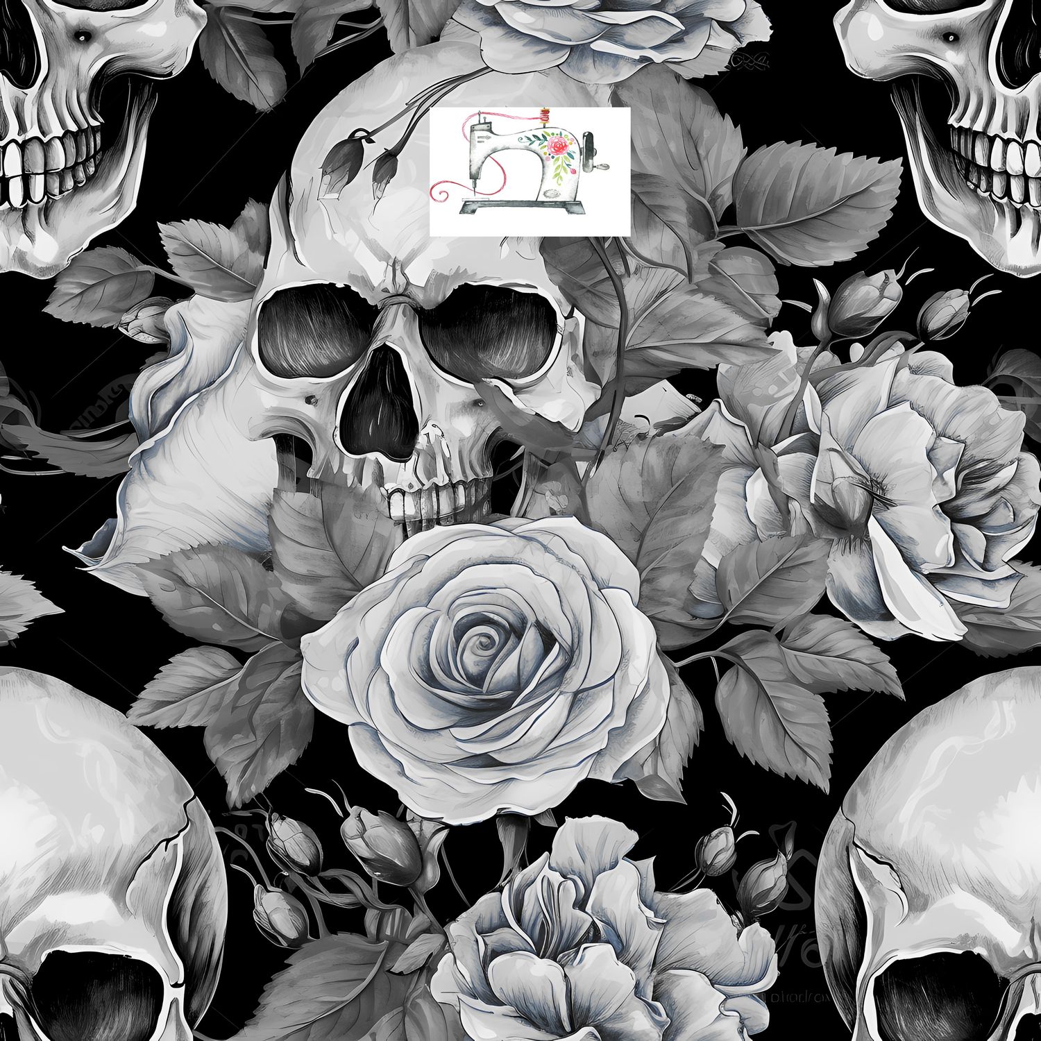 Skull mono et roses