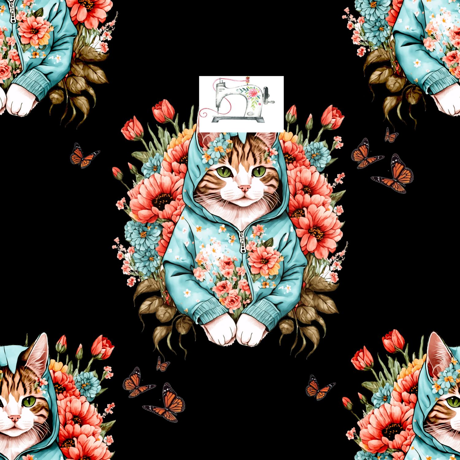 CHAT FLORAL (EXCLUSIF)