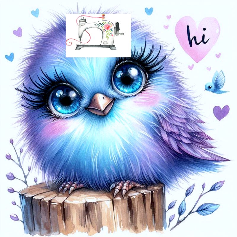 OISEAU BLEU (FOND BLANC)