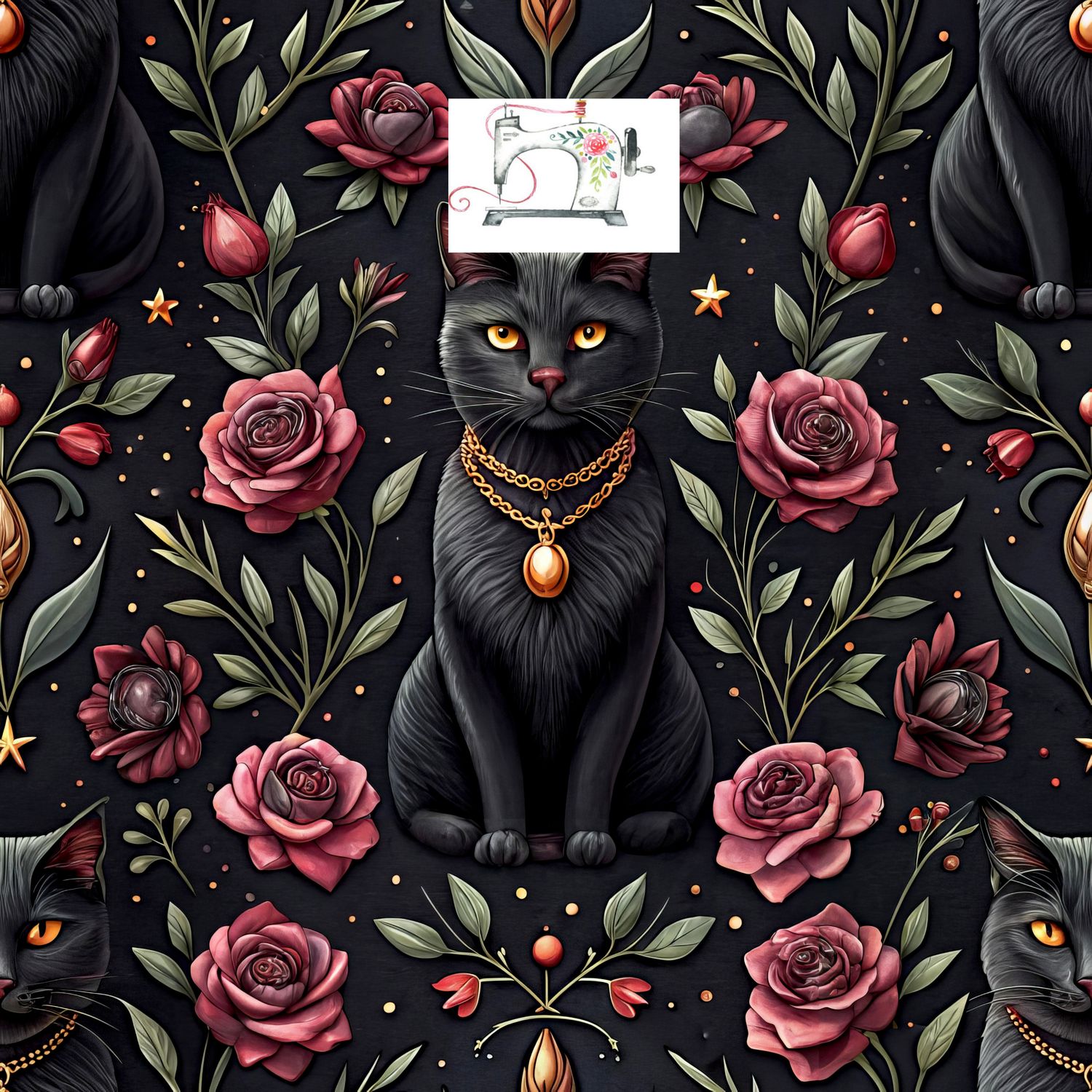 CHAT GOTHIC FLEUR