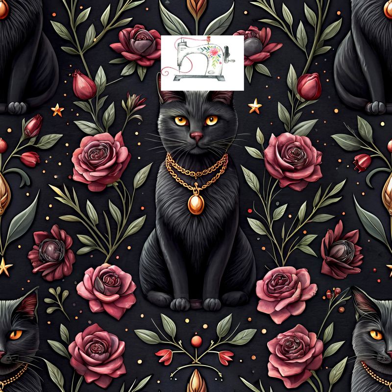 CHAT GOTHIC FLEUR
