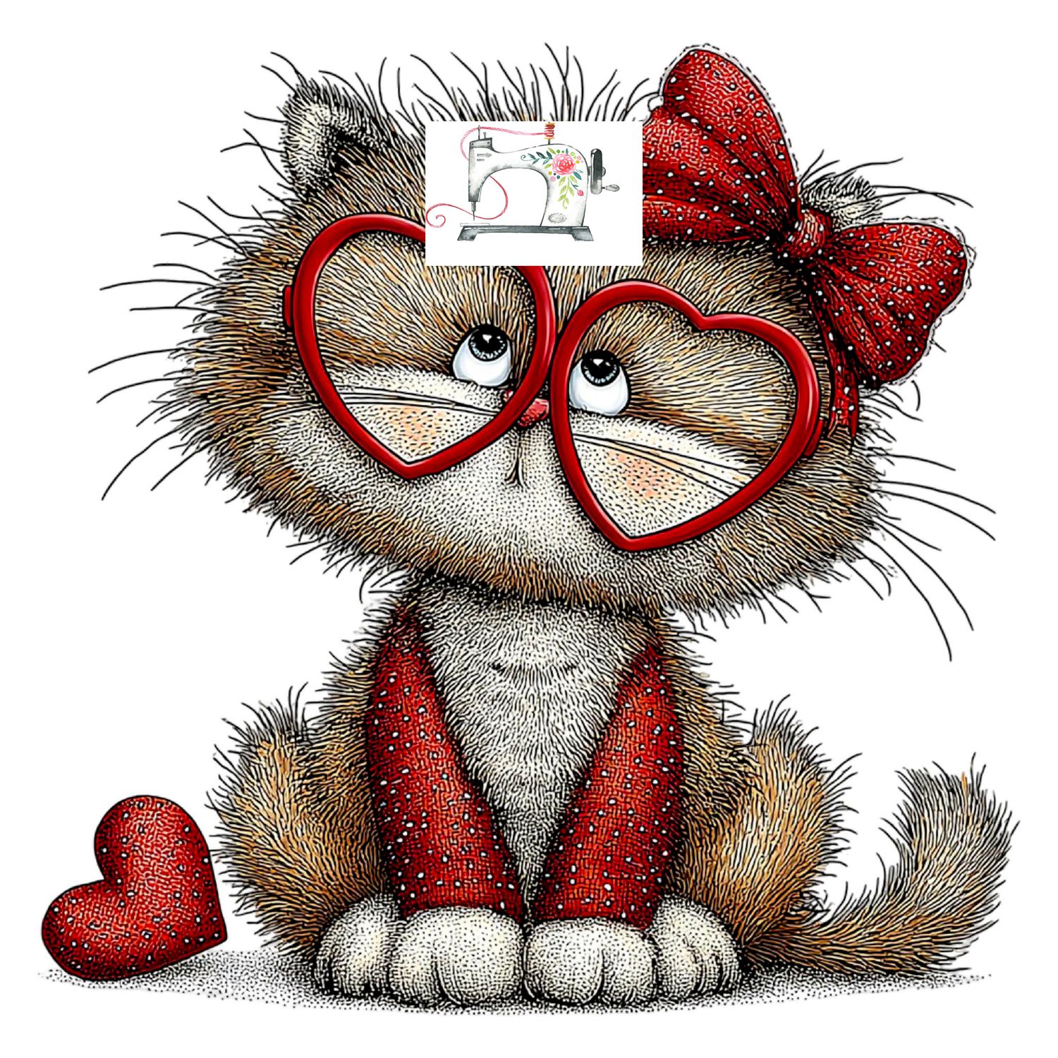 LUNETTE ROUGE (FOND BLANC)