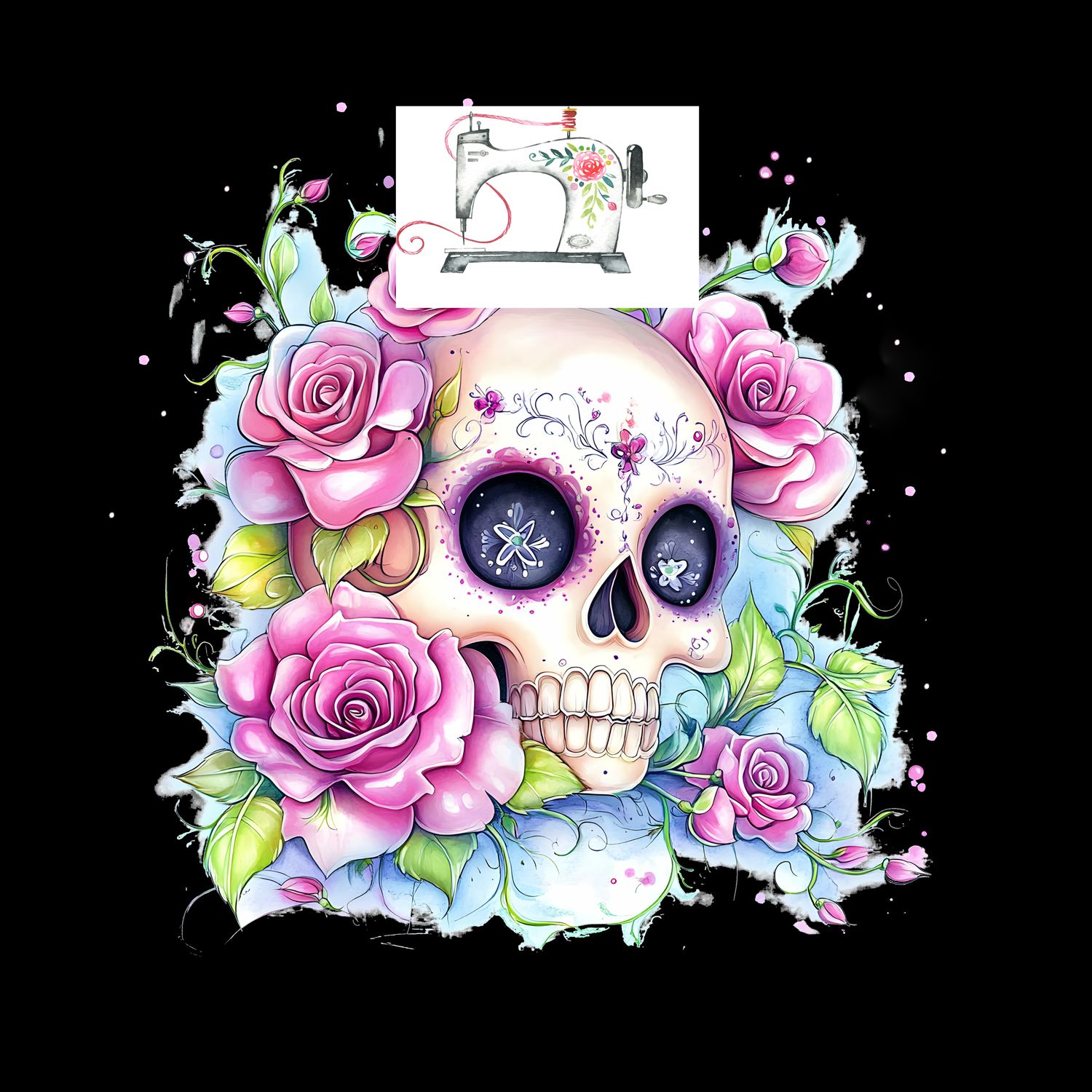 SKULL ROSE PANNEAU
