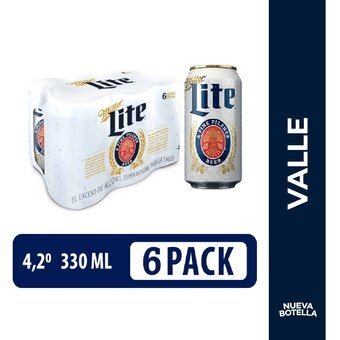 Miller lite lata 330 cc x 6 und