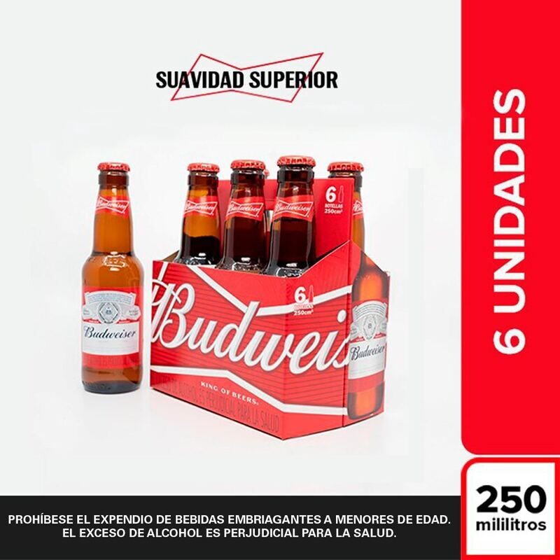 Budweiser nr 250 x 6 unds