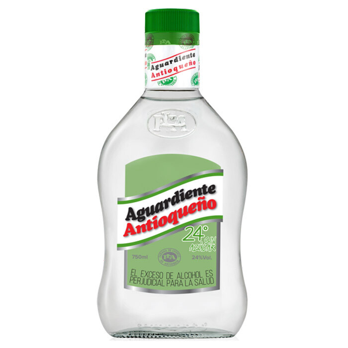 Aguardiente litro 750 cc  tapa verde