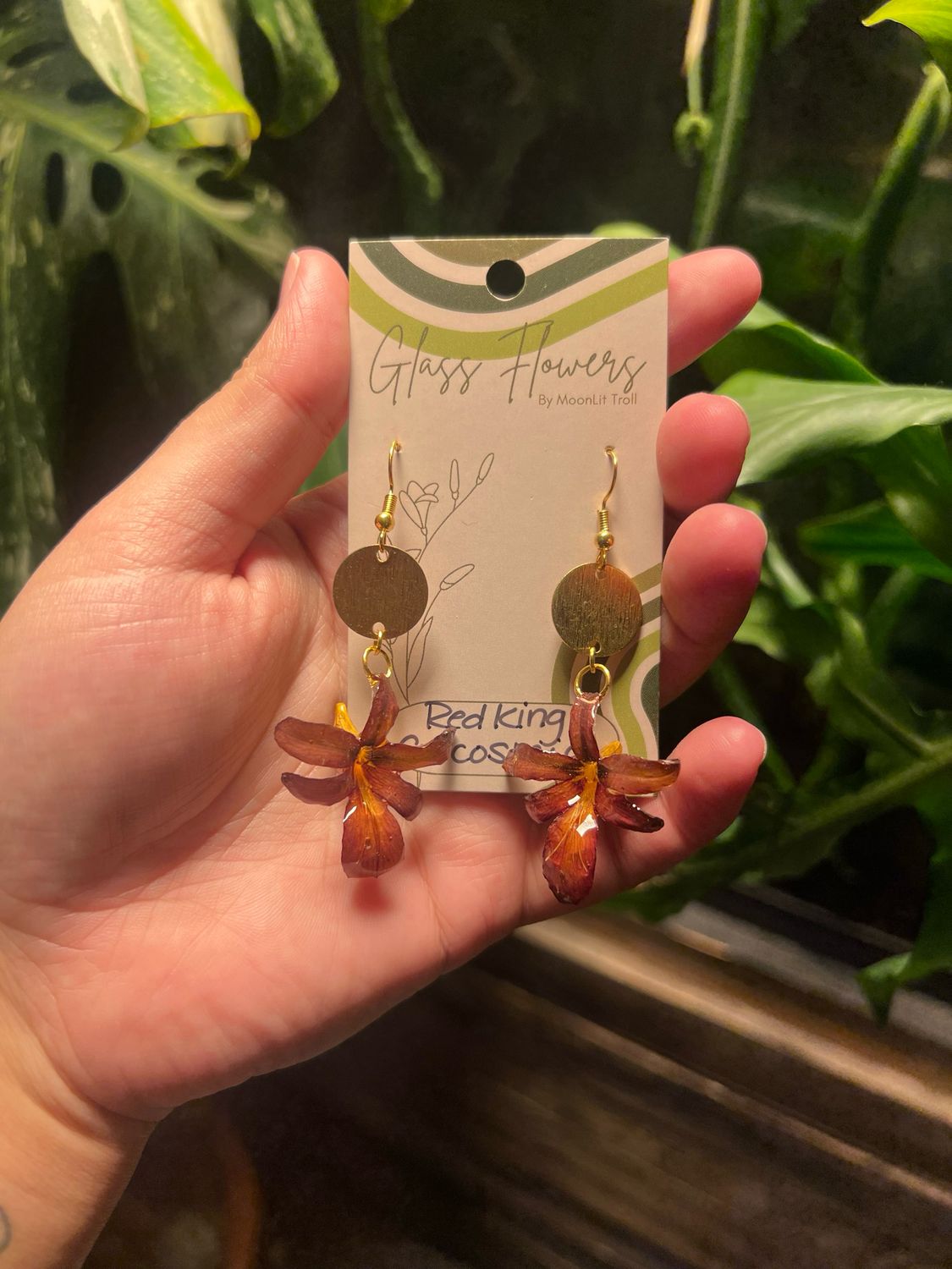 Fire King Crocosmia With Brass Charm