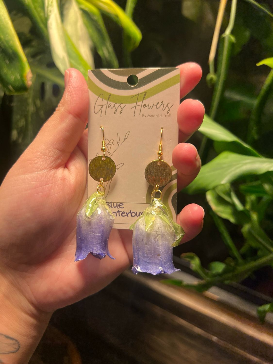 Blue Canterbury Bells With Brass Charm