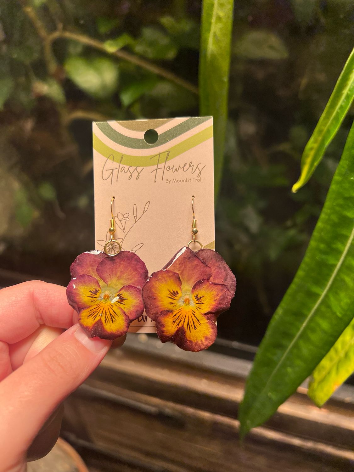 Rust to Yellow Pansies