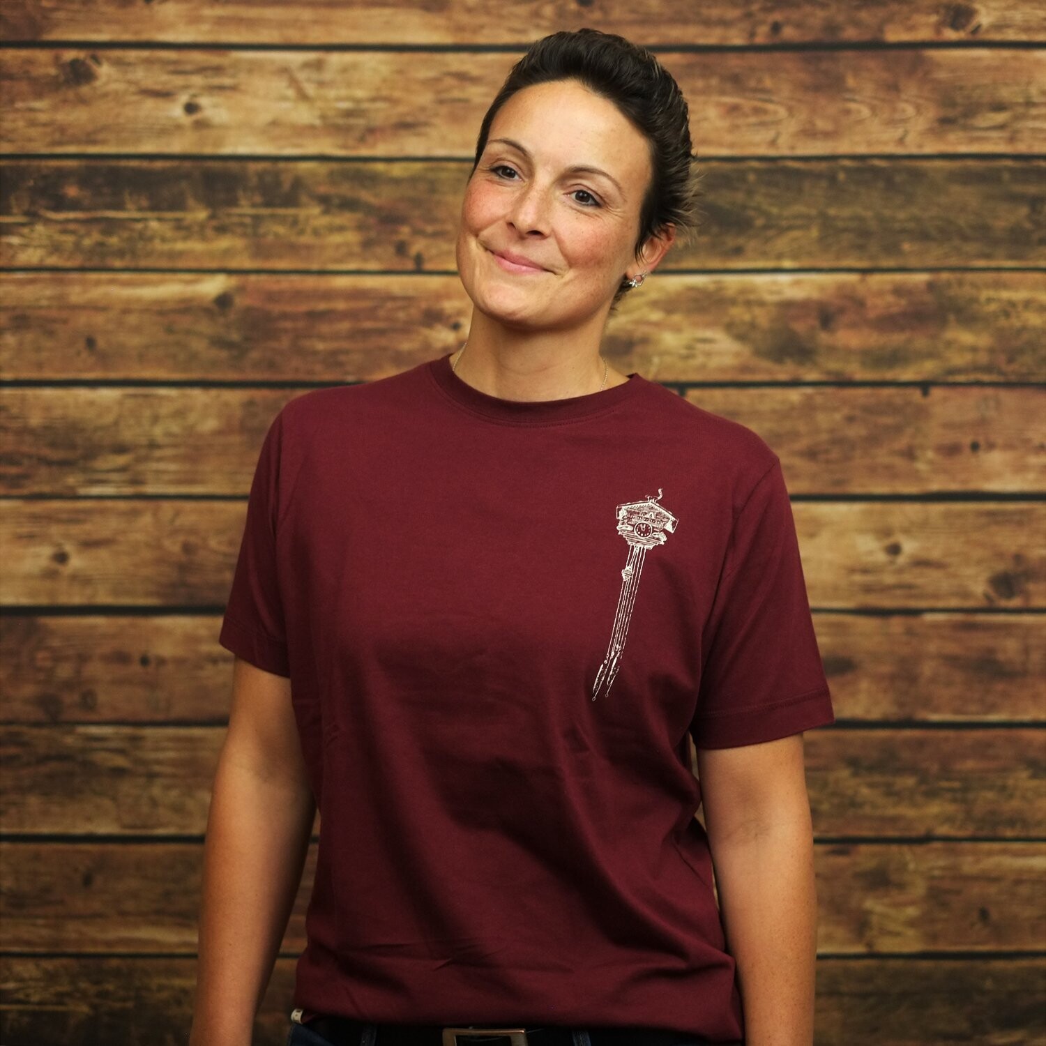 Unisex T-Shirt Classic Fit "Kuckuck" Burgundy