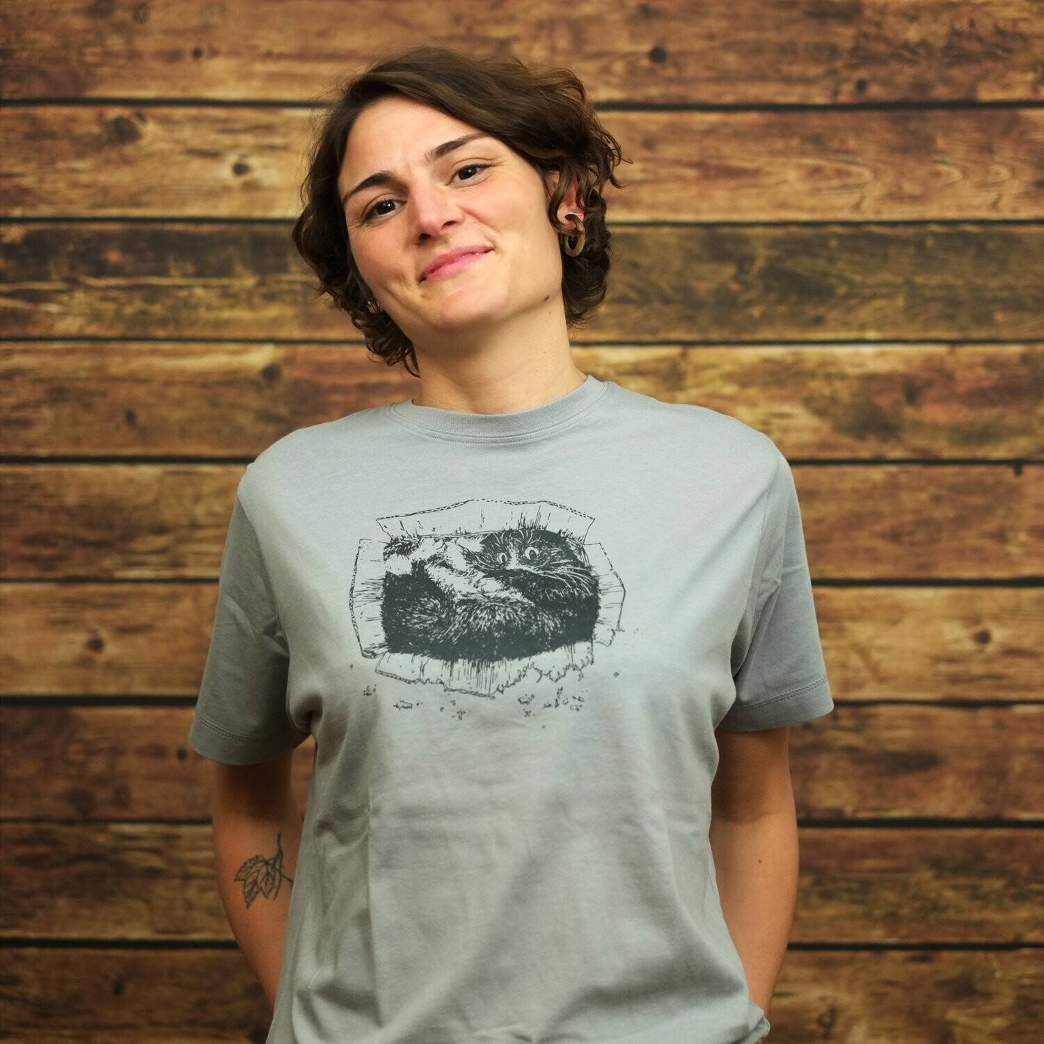 Unisex T-Shirt Classic Fit "Mitbewohner" Sports Grey