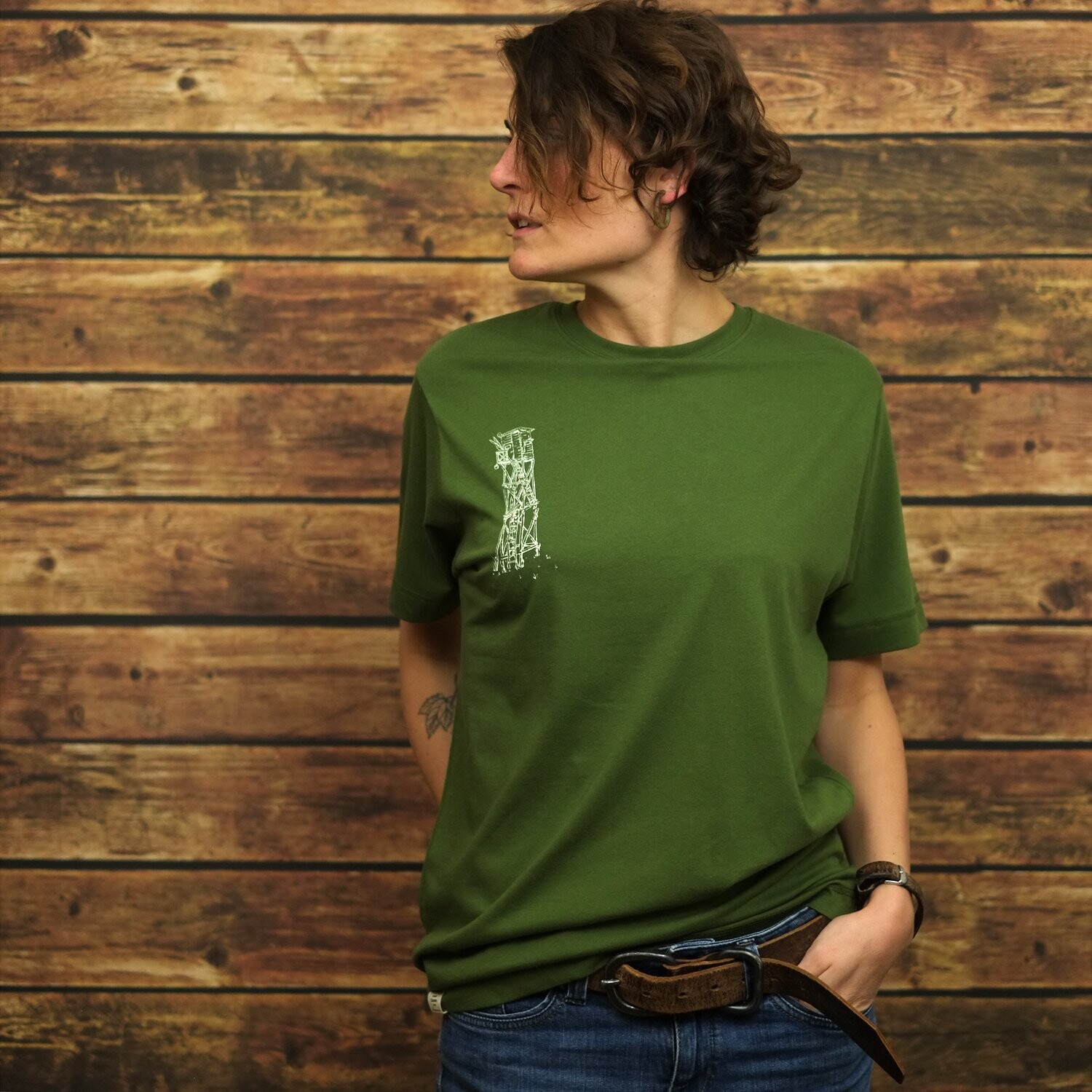 Unisex T-Shirt Classic Fit "Ausguck" Forest Green