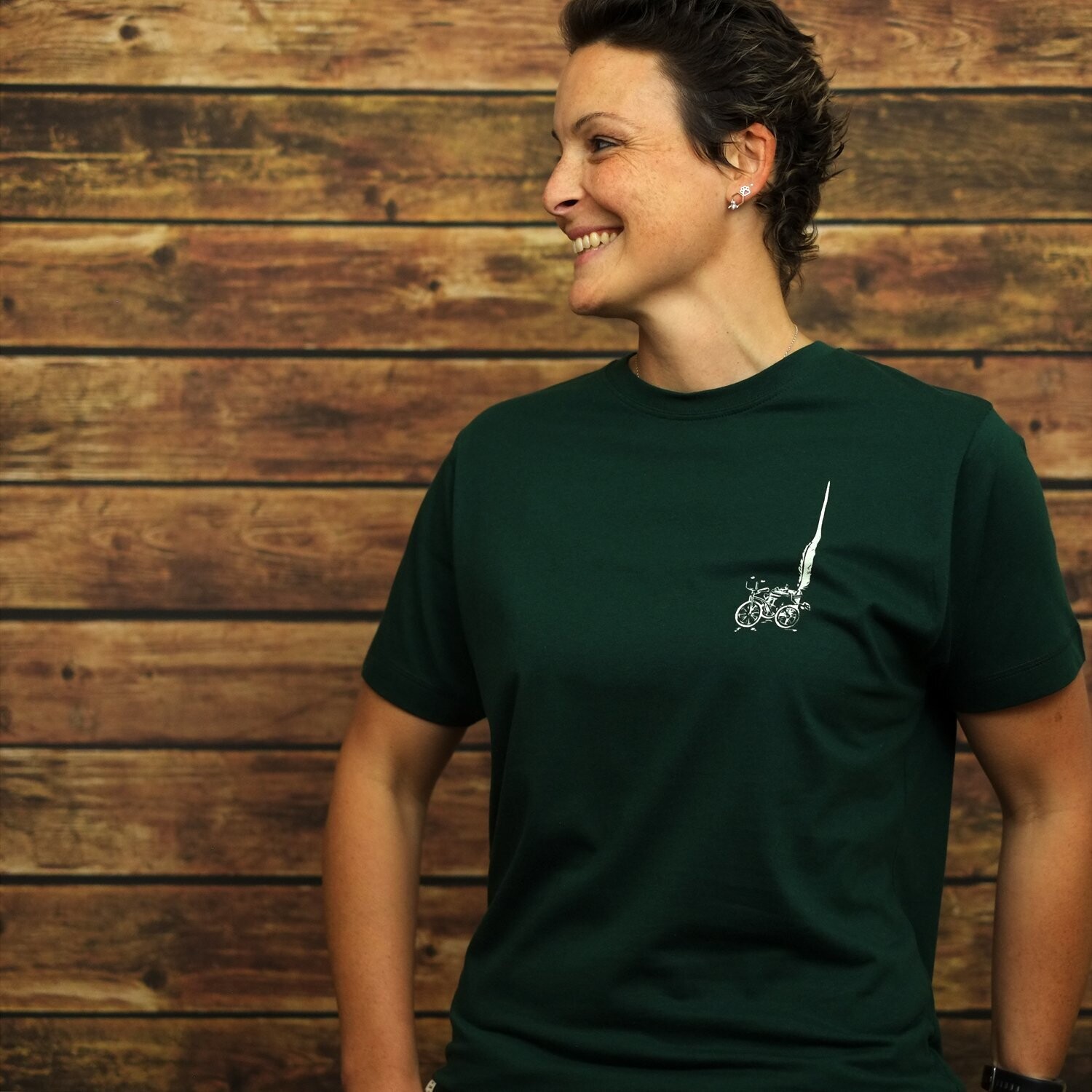 Unisex-T-Shirt Classic Fit "Rikscha" Bottle Green