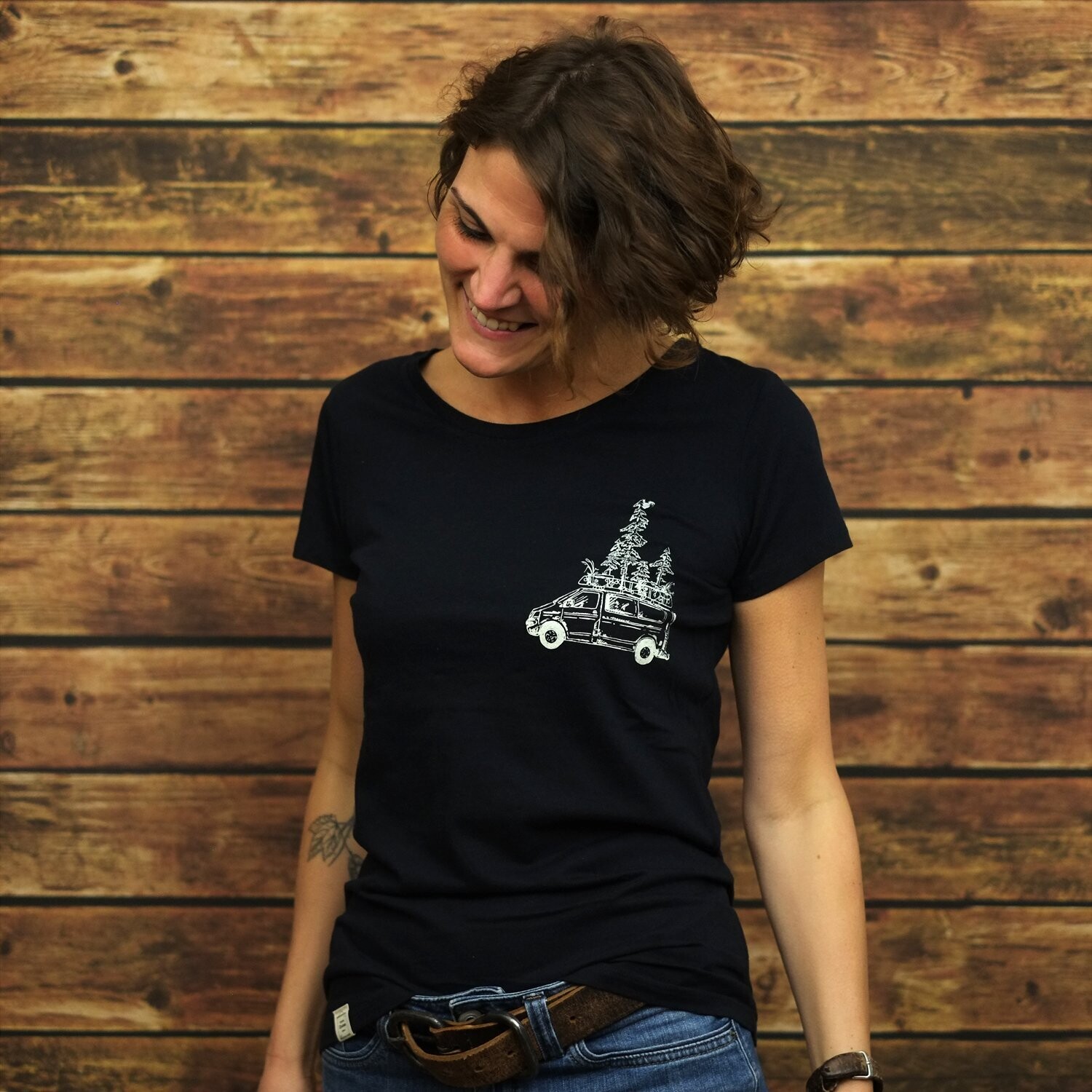 Womens Rounded Neck T-Shirt "Bolle" Navy