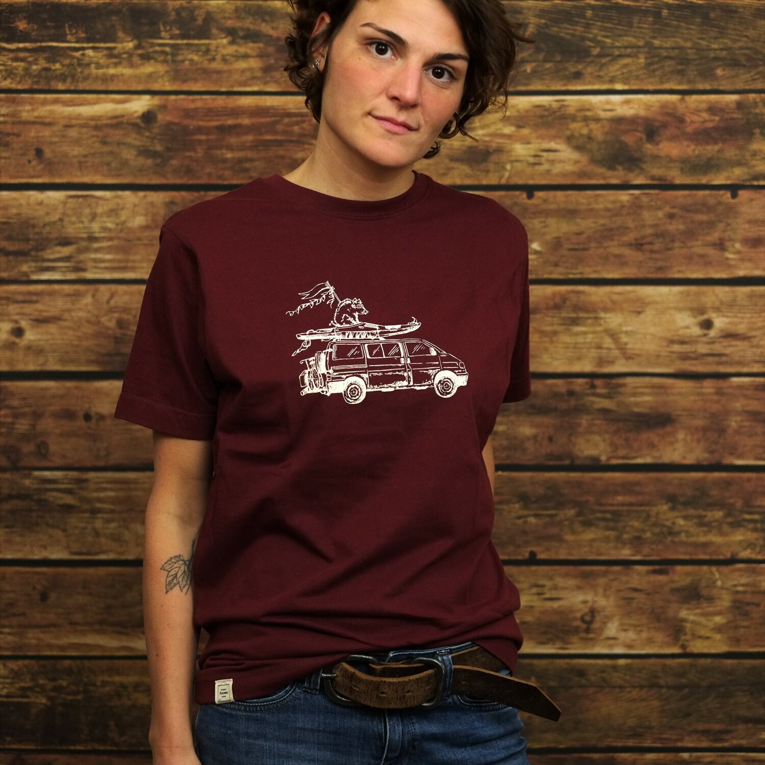 Unisex T-Shirt Classic Fit "Raketenbulli" Burgundy