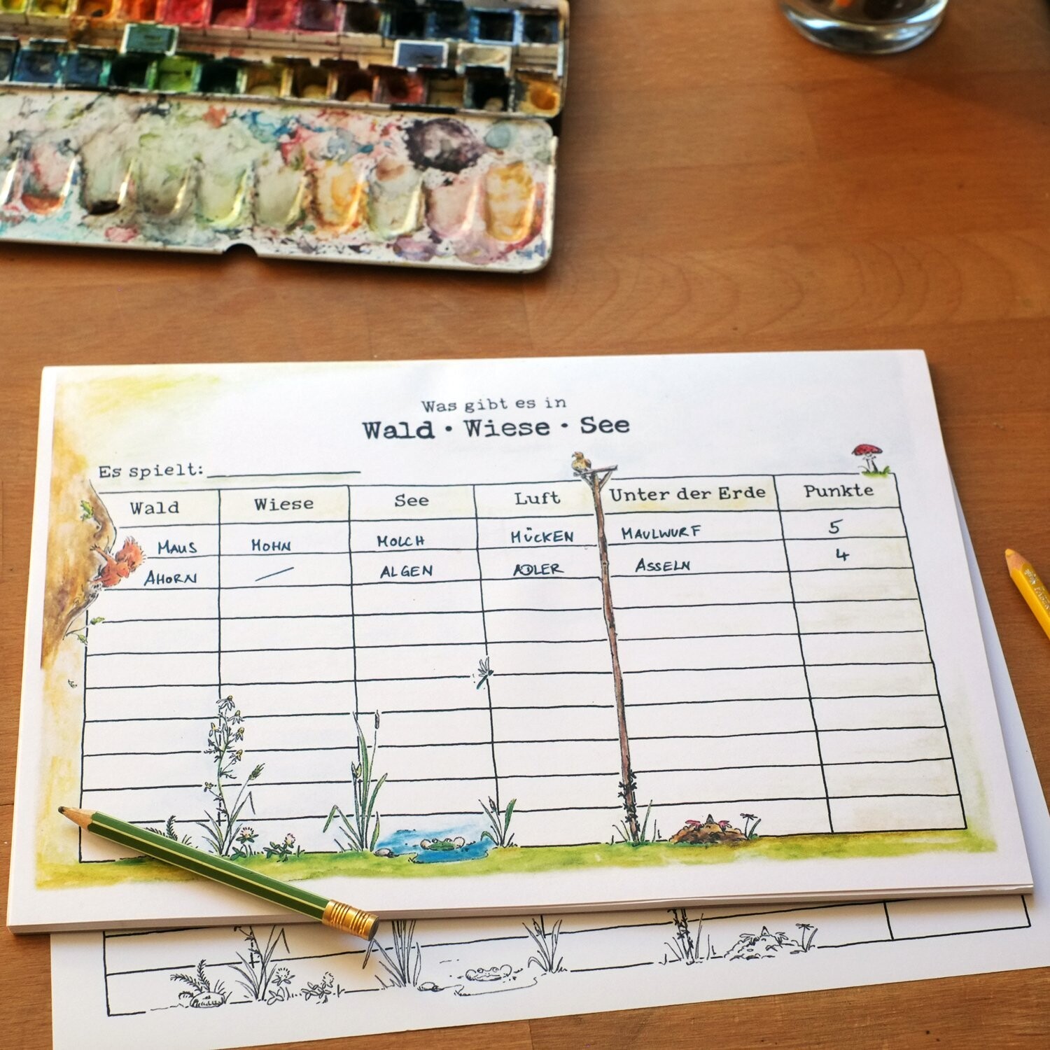 Spieleblock "Wald, Wiese, See"
