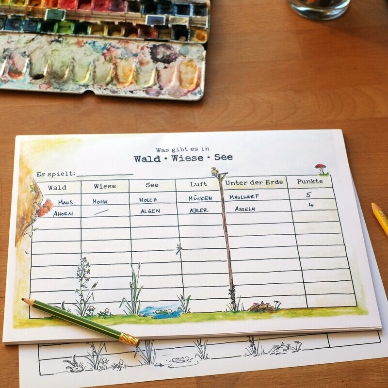 Spieleblock "Wald, Wiese, See"