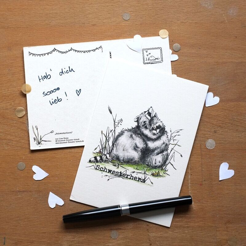 Postkarte "Schwesterherz"