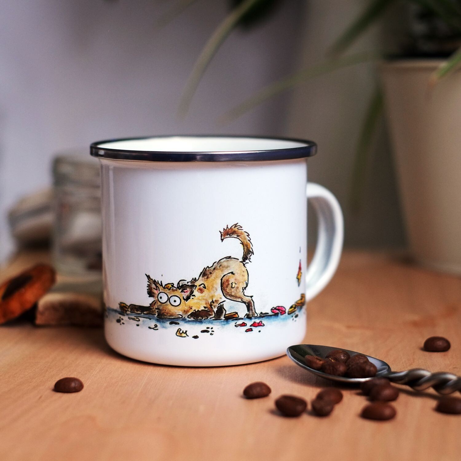 Emailletasse "Hund"