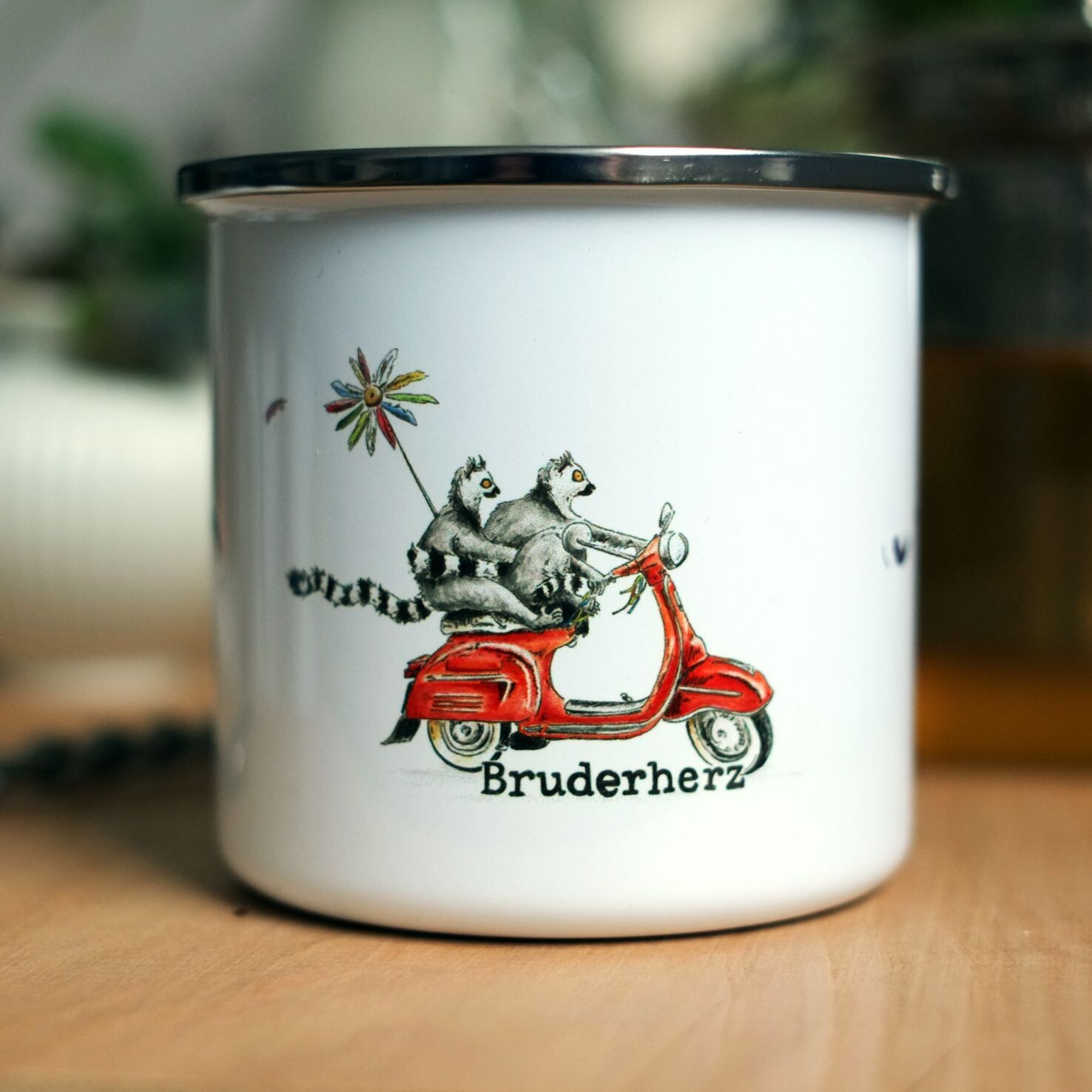 Emailletasse "Bruderherz"