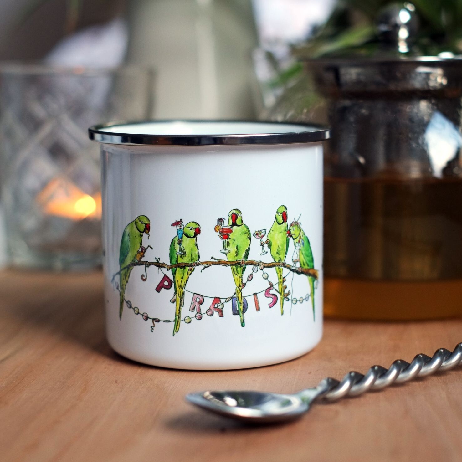 Emailletasse "Cocktailparty"