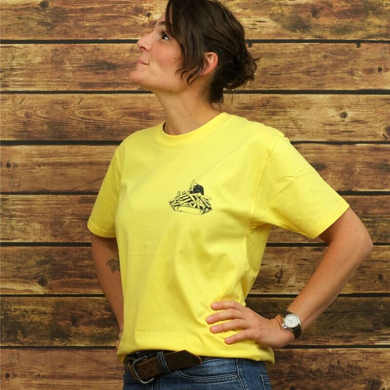 Classic Organic T-Shirt "Frittenbad" Dusty Yellow