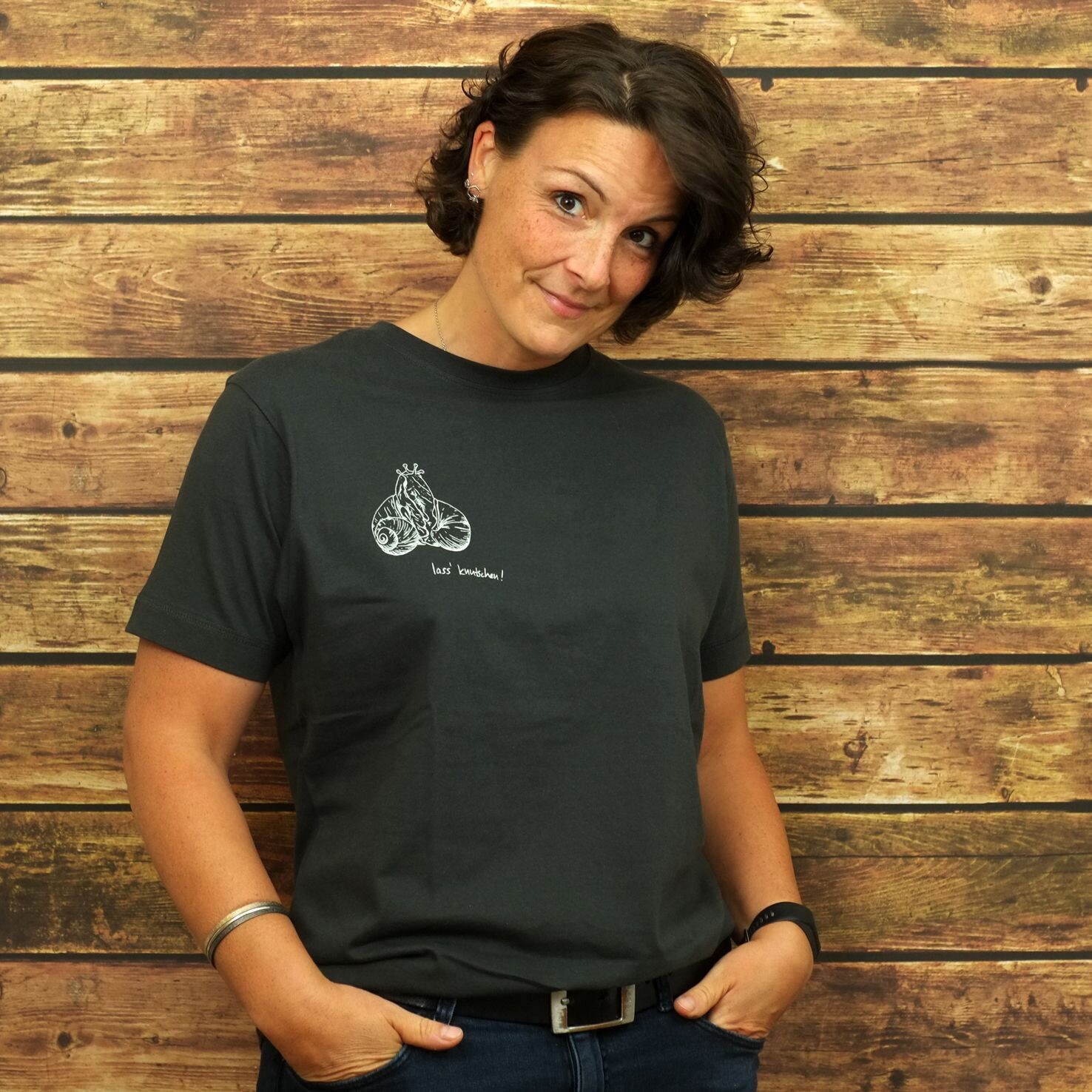 Unisex Classic Fit T-Shirt "Lass knutschen!" Ash Black