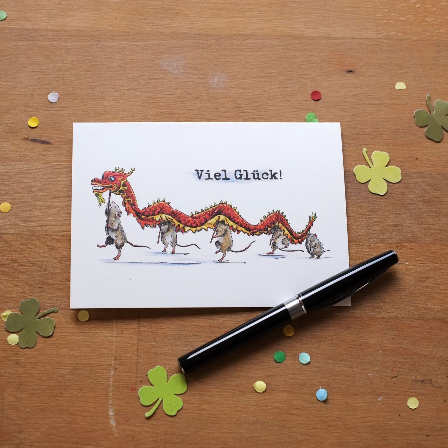 Grußkarte "Glücksdrache"