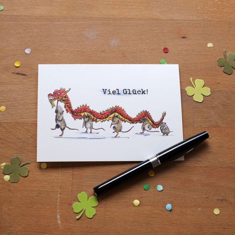 Grußkarte "Glücksdrache"