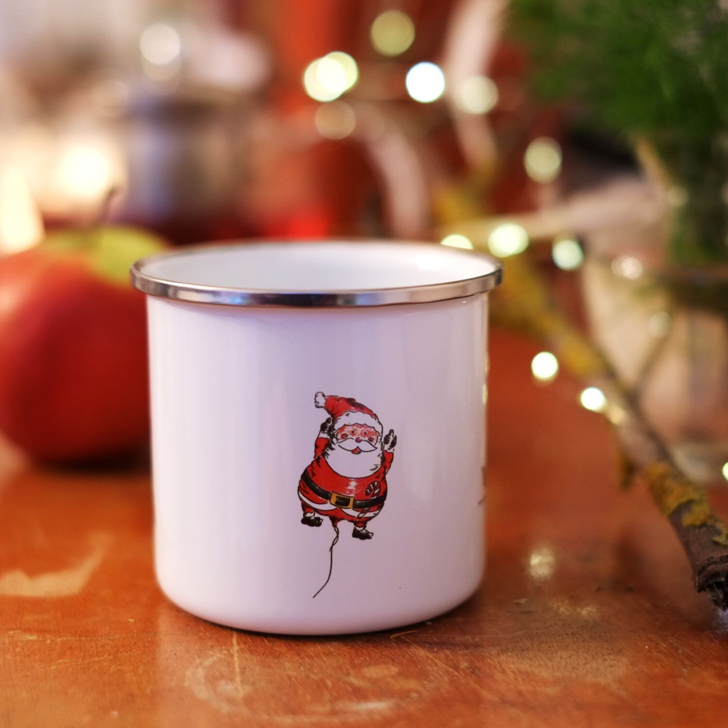 Emailletasse "Weihnachtsmann"