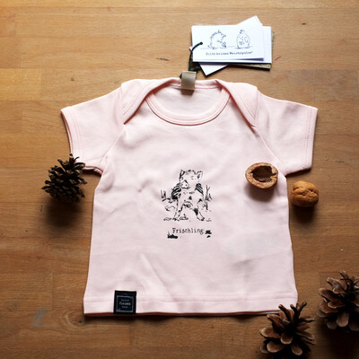 Baby-T-Shirt "Frischling" rosa