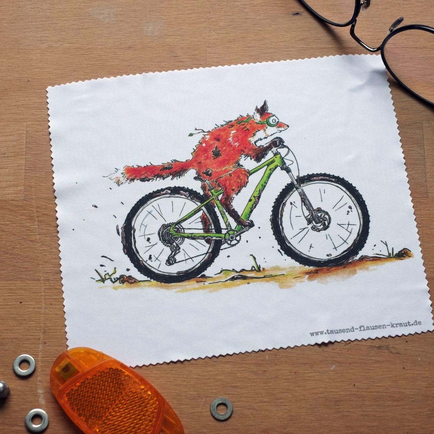 Brillenputztuch "Biker-Fuchs"