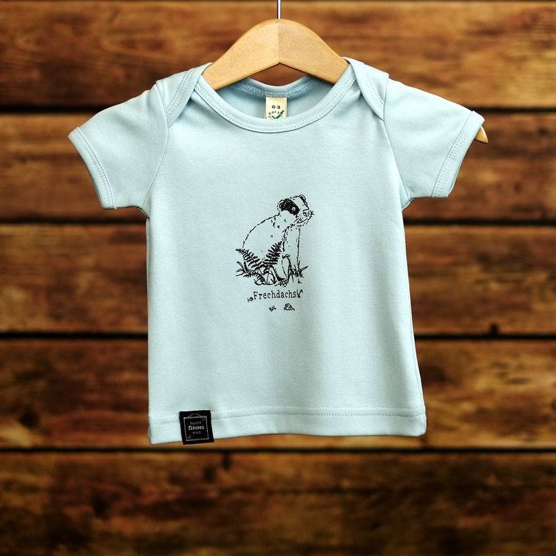 Baby-T-Shirt Baby-T-Shirt "Frechdachs" Hellblau