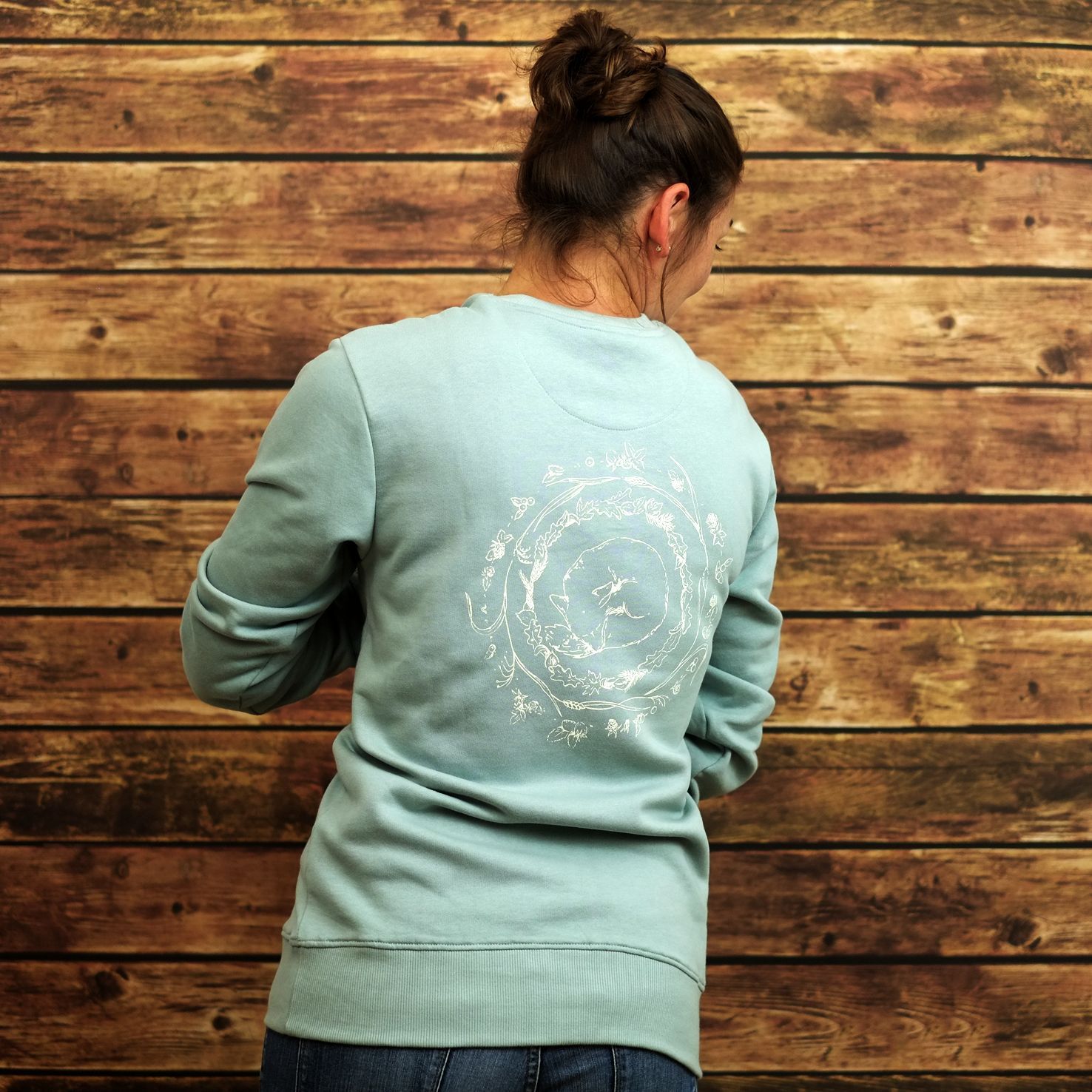 Unisex Sweatshirt "Fuchsmandala" Slate Green