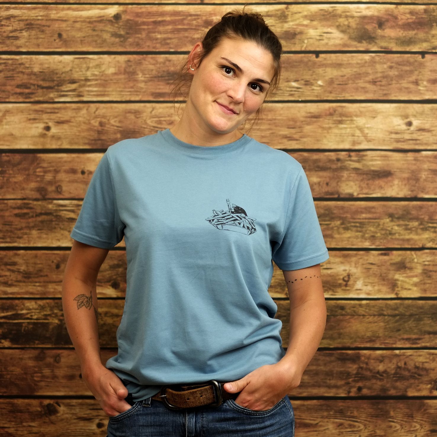 Unisex Organic T-Shirt "Frittenbad" Blue Dusk