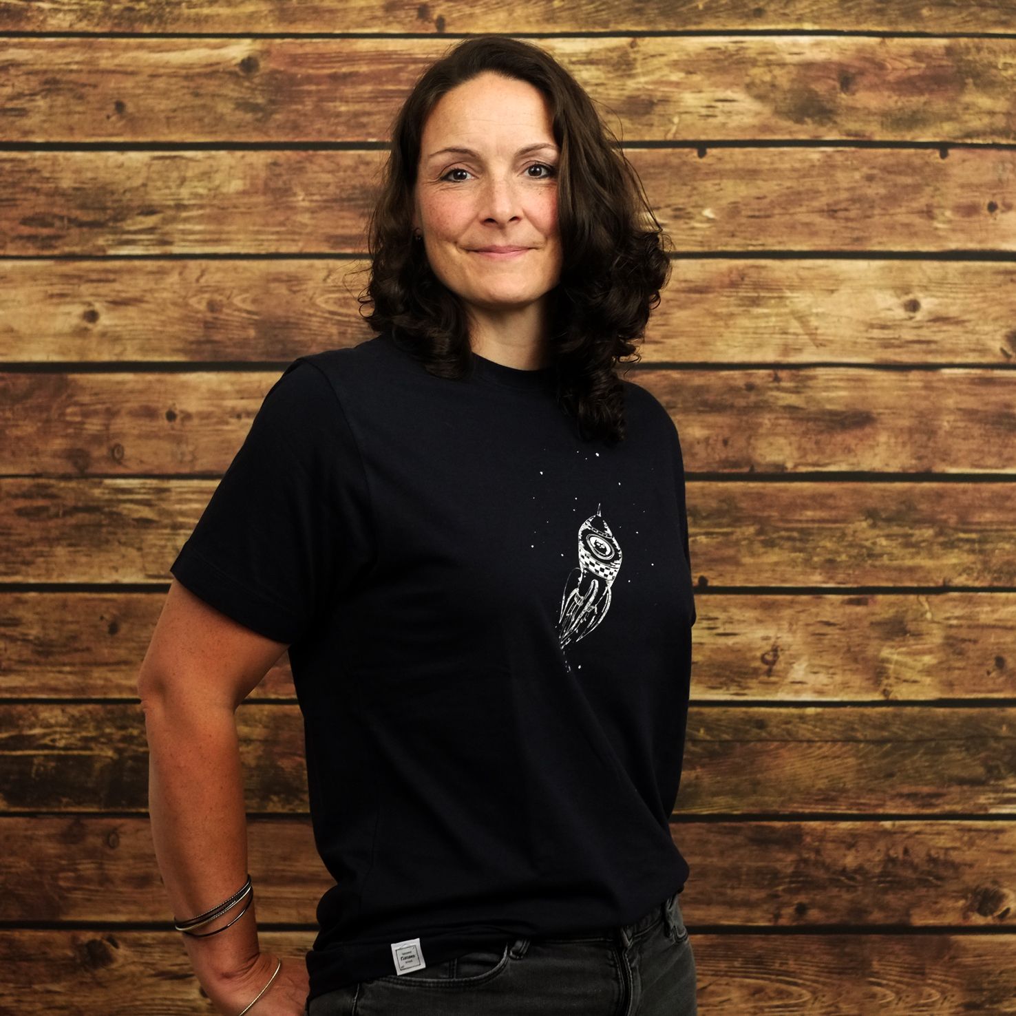 Unisex Classic Fit T-Shirt "Astronautenkatze" Navy