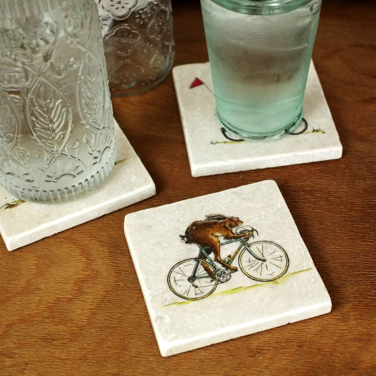 Untersetzer "Rennrad-Rammler" aus der Serie "Fahrradtypen"