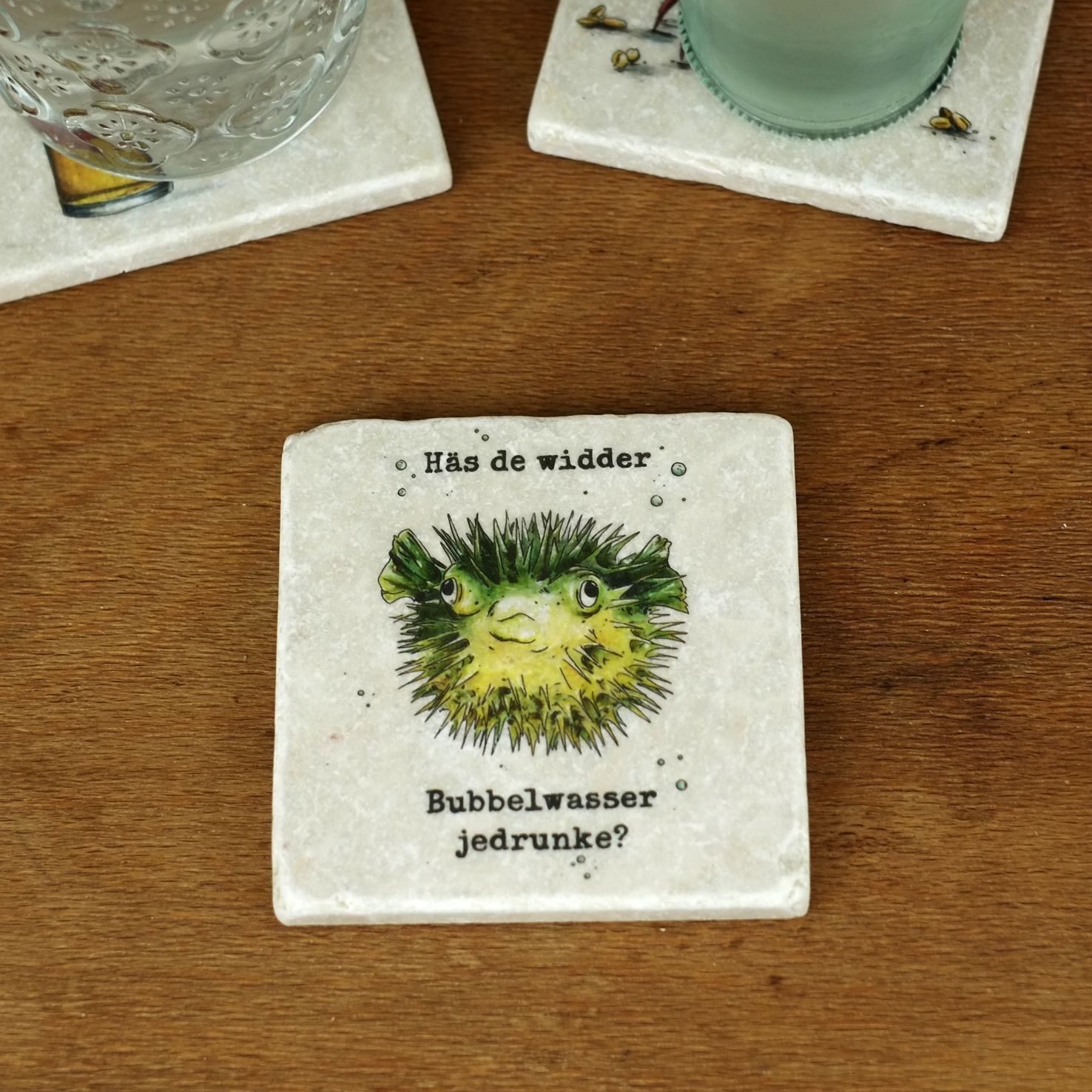 Untersetzer "Bubbelwasser-Fisch" aus der Serie "Kölsche Fische"