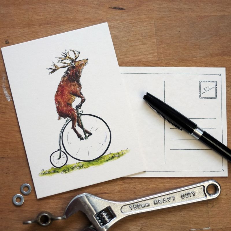 Postkarte "Hochrad-Hirsch"