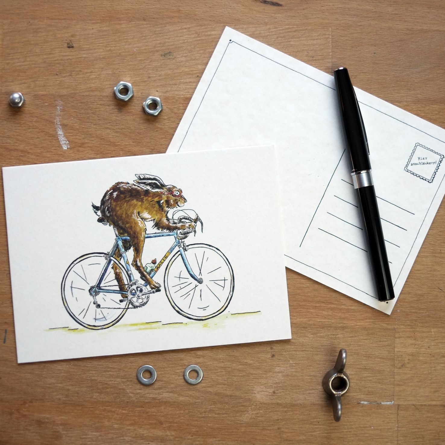 Postkarte "Rasender Rammler"