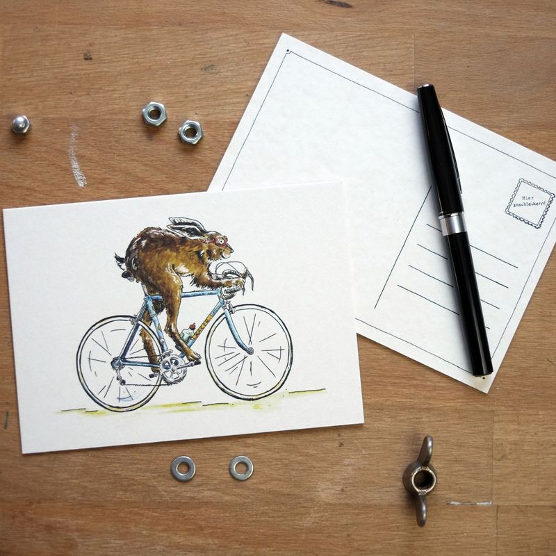 Postkarte "Rasender Rammler"