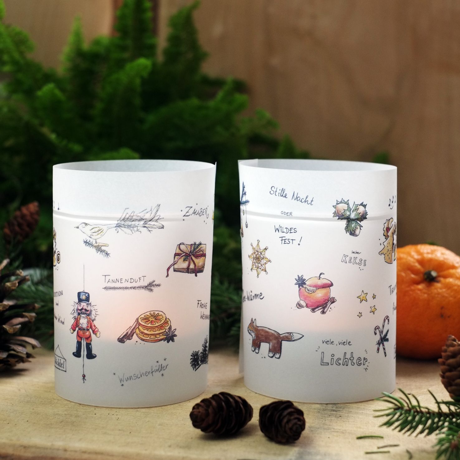 Teelicht-Banderolen-Set "Weihnachtsgewimmel"