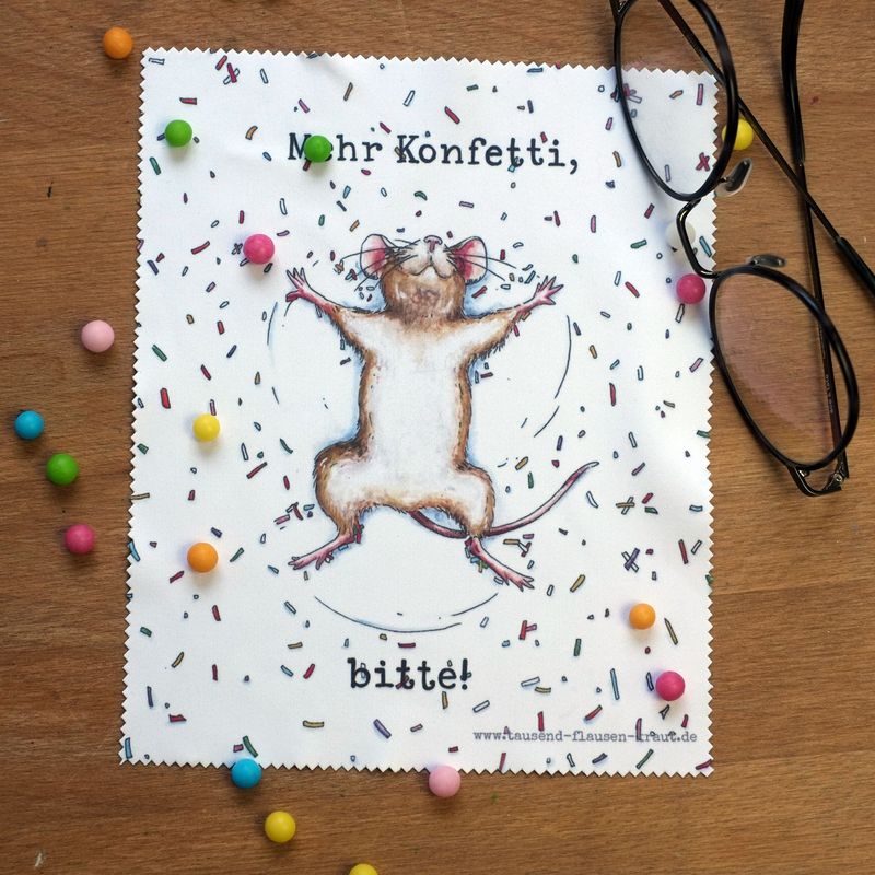 Brillenputztuch "Konfettimaus"