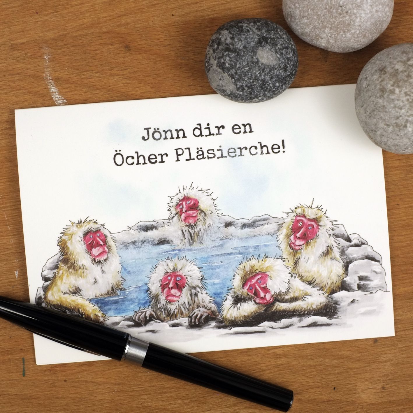 Grußkarte "Thermalaffen"