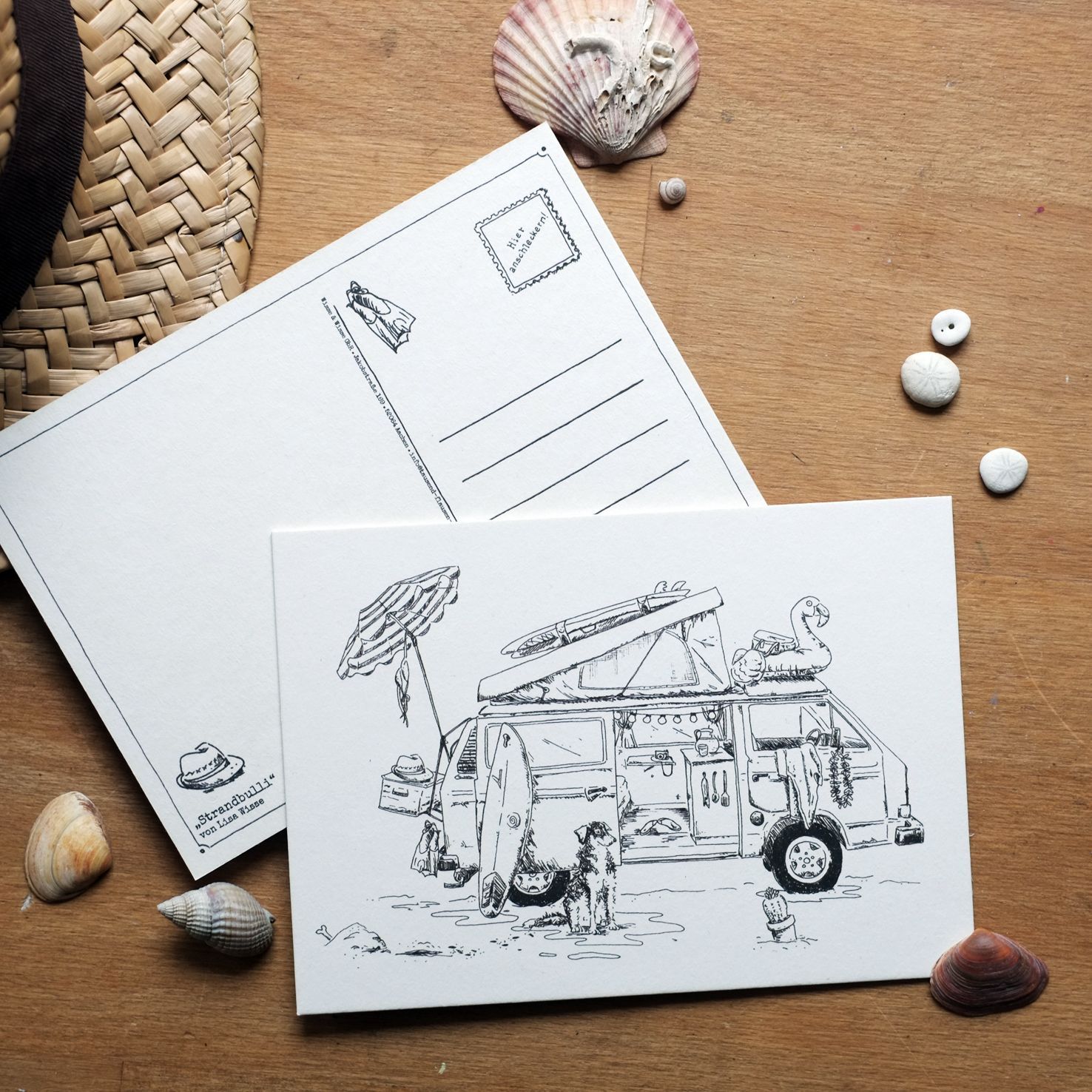 Postkarte "Strandbulli"